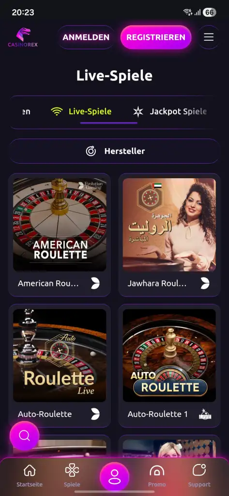CasinoRex App spielen
