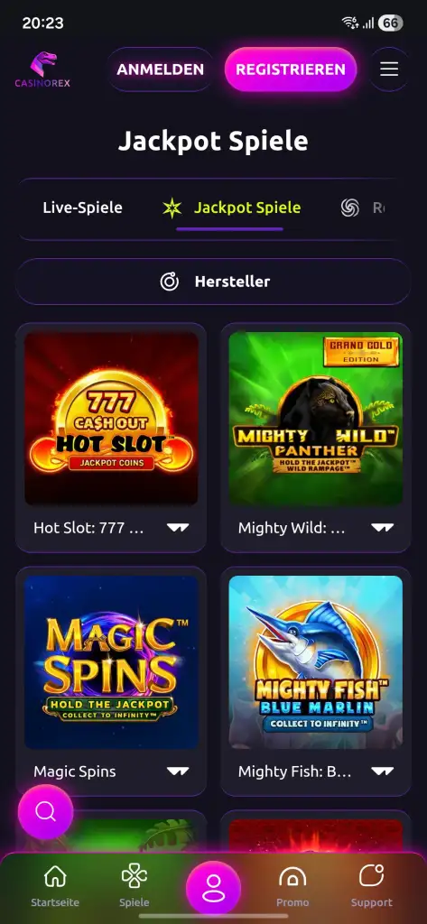 TCasinoRex App echnische Voraussetzungen